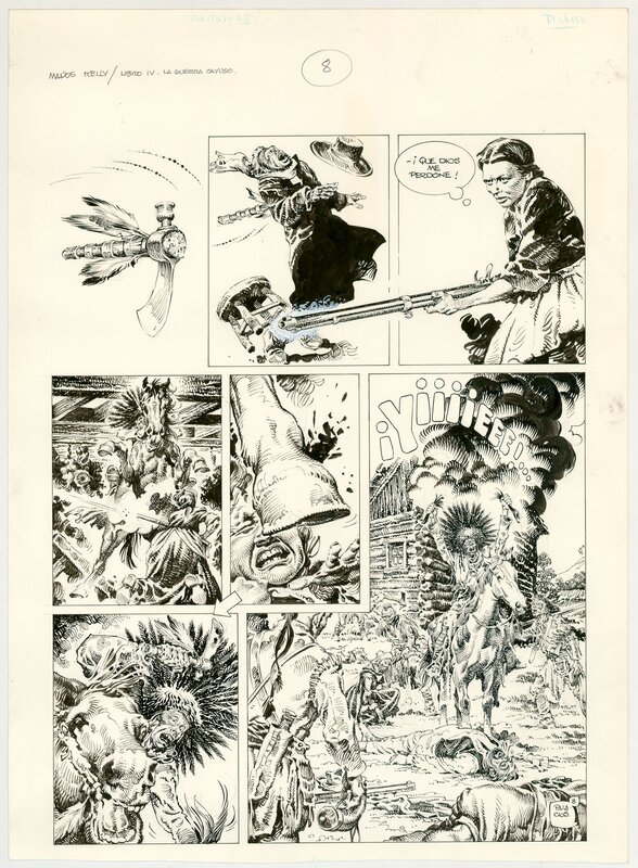 Antonio Hernandez Palacios, Manos Kelly. La Guerra Cayuso. Planche 8 - Planche originale