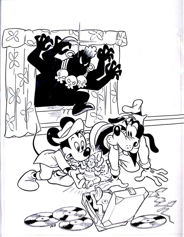 Romano Scarpa, Cover for Mickey Mouse 254 - Original Cover