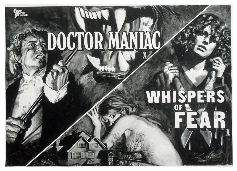 Tom Chantrell, Doctor Maniac & Whispers of Fear (1976) - Original Illustration