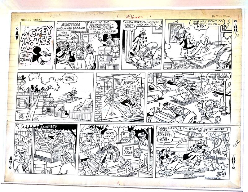 Manuel Gonzales, Mickey Mouse Sunday page 08.08.1954 - Comic Strip
