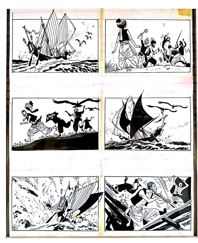 Hugo Pratt, Simbad il Marinaio page - Planche originale