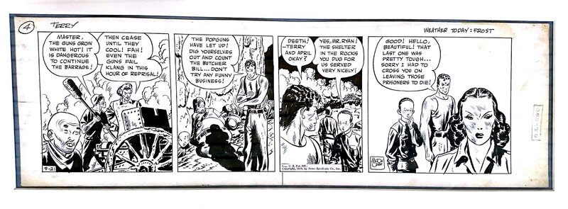 Milton Caniff, Terry and the Pirates daily strip 21.11.1939 - Planche originale