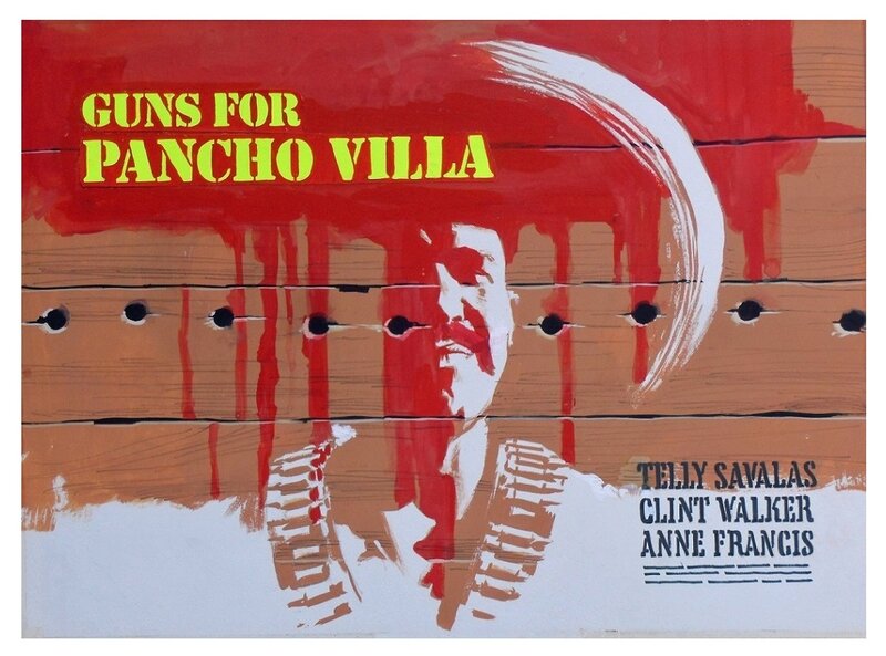 Tom Chantrell, Guns for Pancho Villa (1972) - movie poster painting (prototype) - Original Illustration