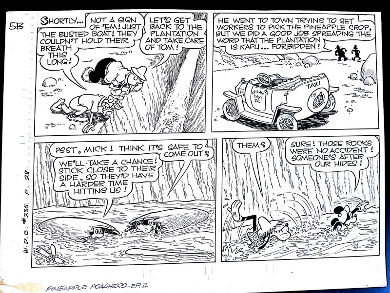 Paul Murry, Mickey Mouse Pineapple Poachers half-page - Planche originale