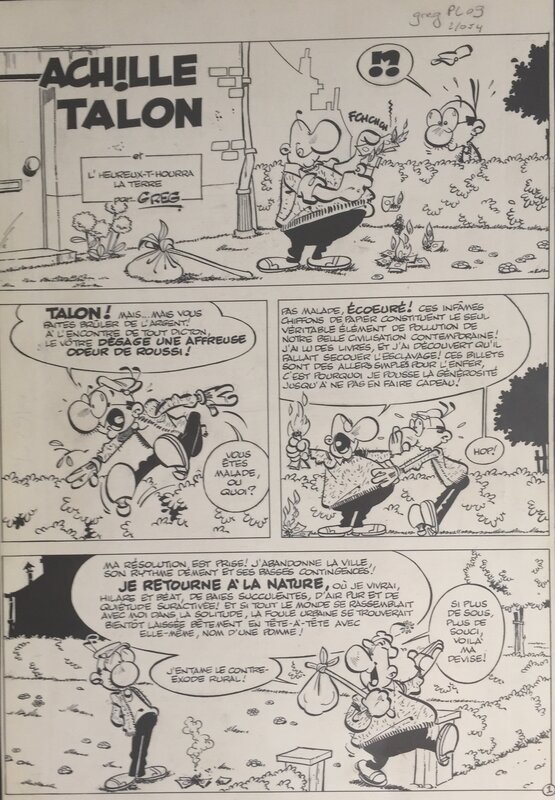 Achille Talon par Greg - Planche originale