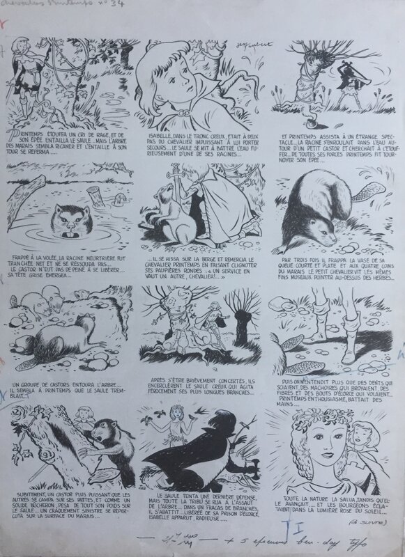 Jean Trubert, Le Chevalier Printemps - Planche originale