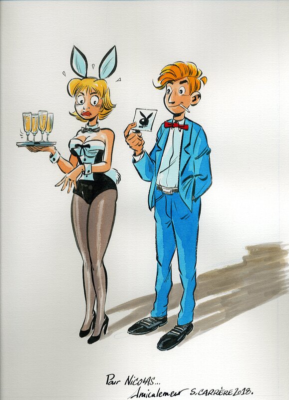 Marlène et Léo par Serge Carrère - Illustration originale