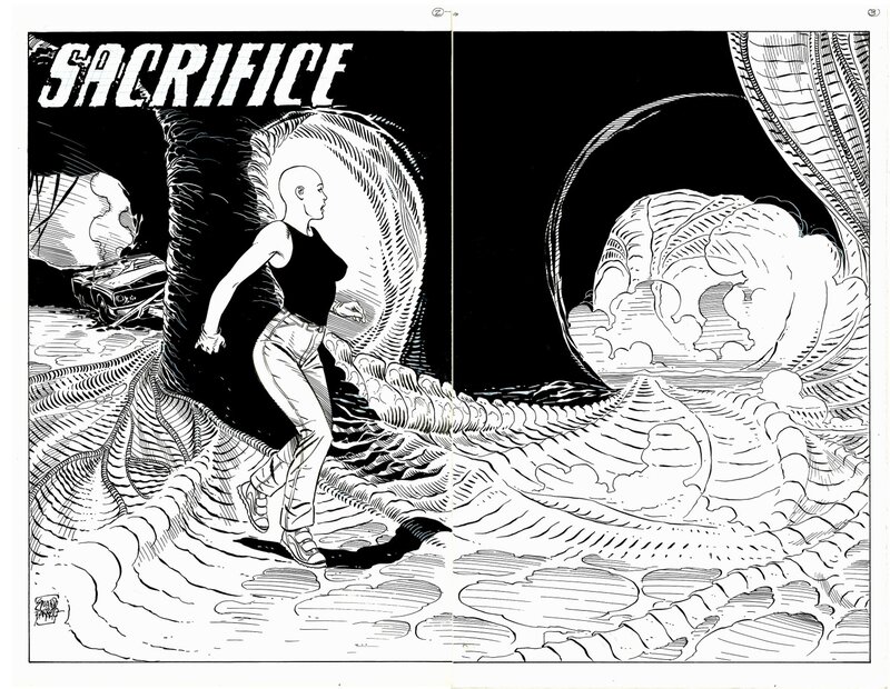 Eduardo Barreto - Alien Predator #8 Pages 2 et 3 - Planche originale
