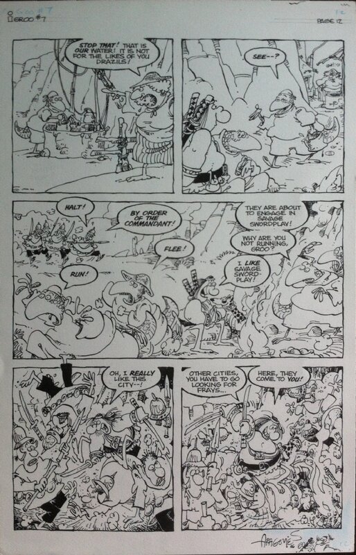 Groo #7 page 12 by Sergio Aragonés - Original art