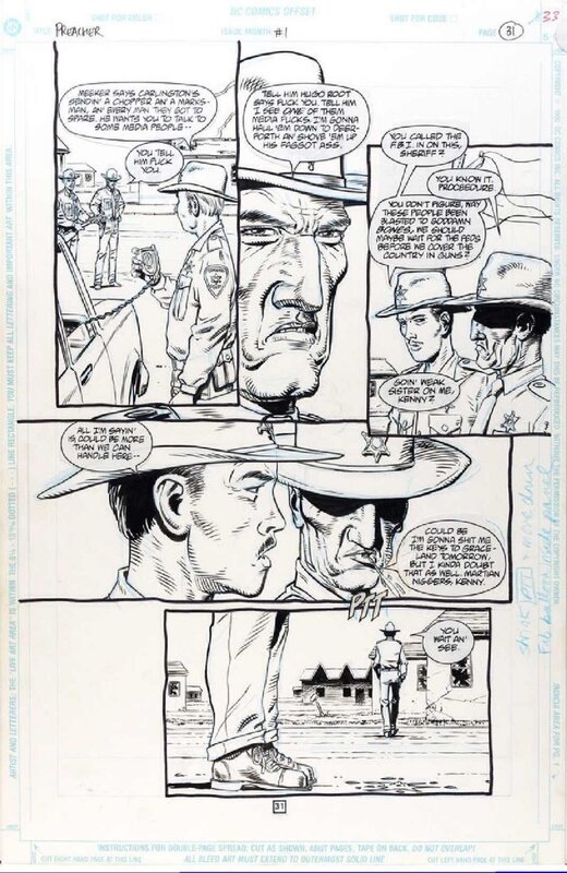 Preacher #1 page 31 par Steve Dillon - Œuvre originale