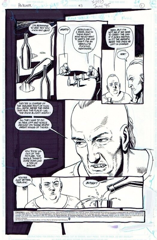 Preacher #3 page 1 by Steve Dillon - Original art