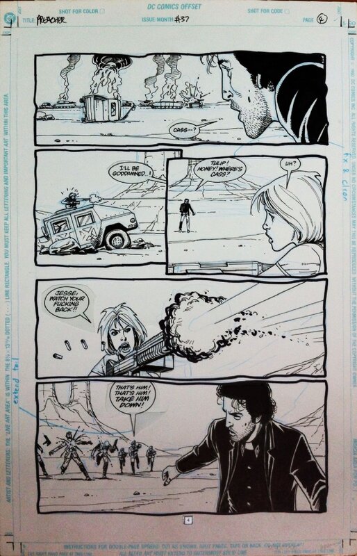 Preacher #37 page 4 par Steve Dillon - Œuvre originale