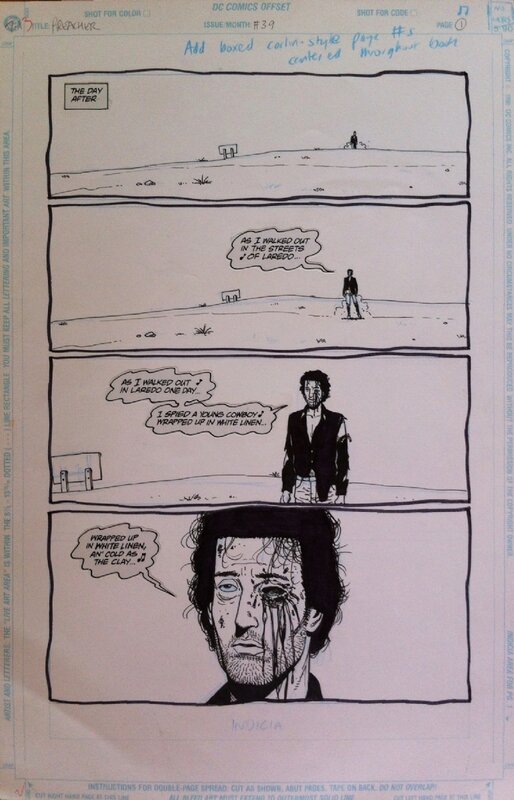 Preacher #39 page 1 by Steve Dillon - Original art