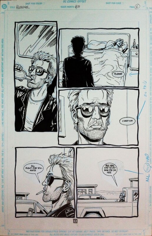 Preacher #39 page 6 by Steve Dillon - Original art