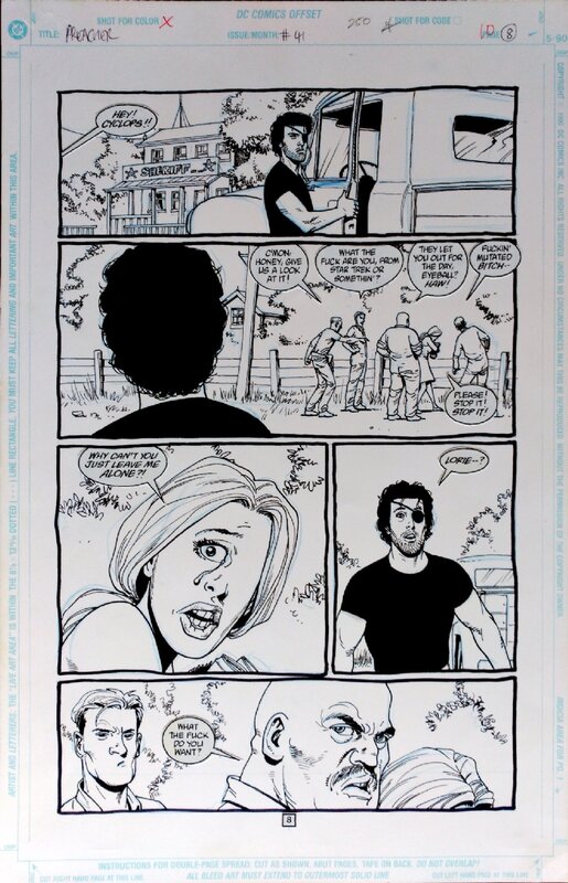 Preacher #41 page 8 par Steve Dillon - Œuvre originale