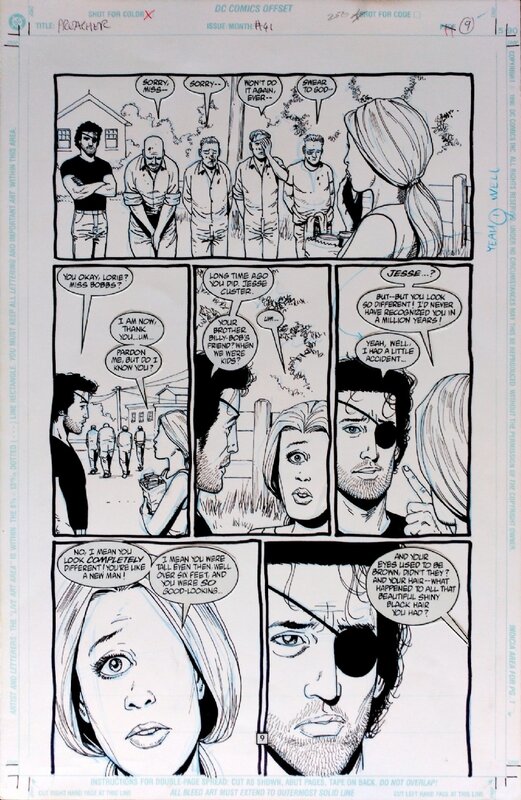 Preacher #41 page 9 par Steve Dillon - Œuvre originale