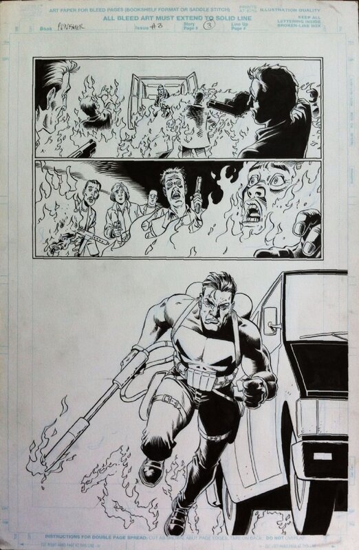 Steve Dillon, Punisher - Welcome Back Frank - #3 page 3 - Original art