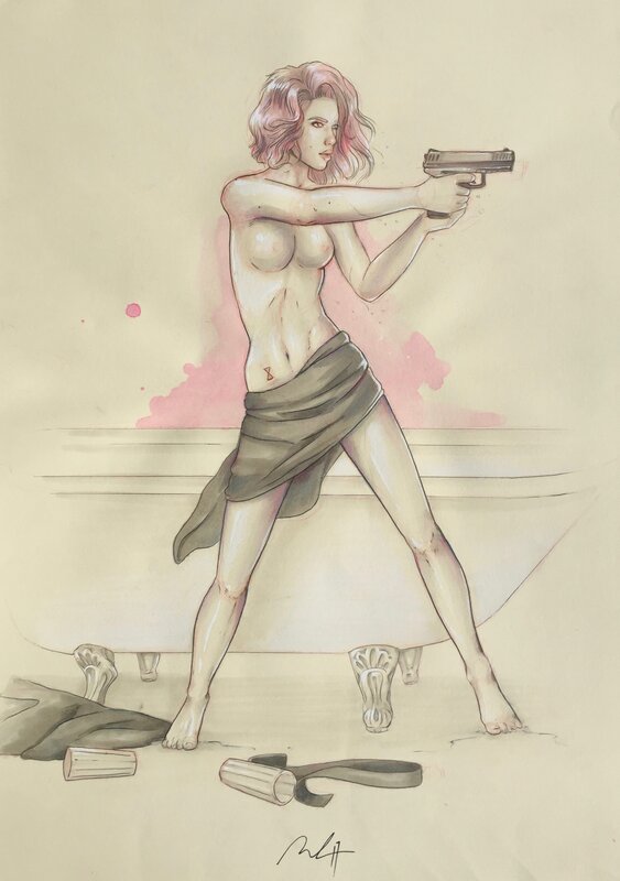 Jorge Monreal, Black Widow commission - Original Illustration