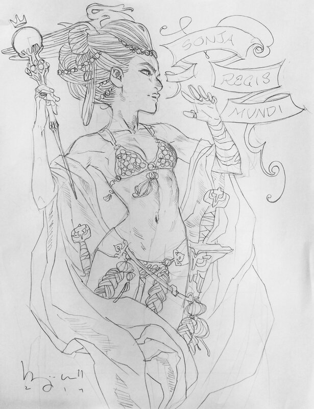 Red Sonja par Ben Caldwell - Illustration originale