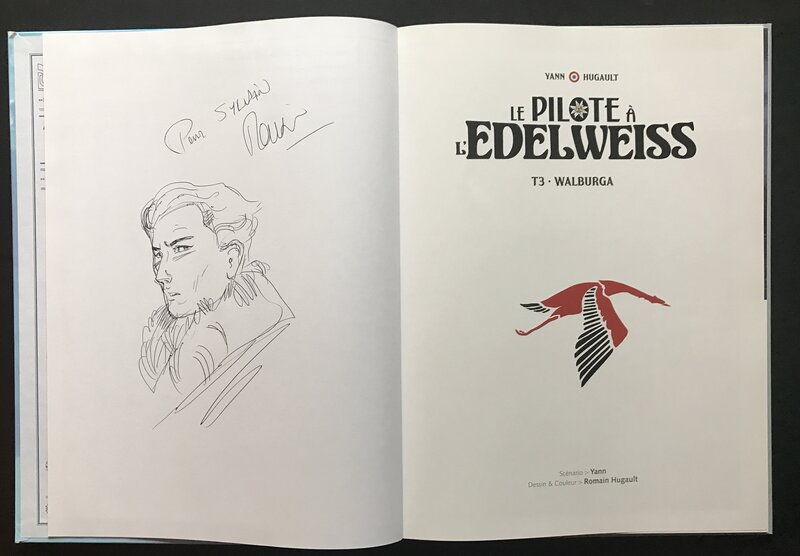 Romain Hugault, Le pilote a l edelweiss - tome 3 - Dédicace