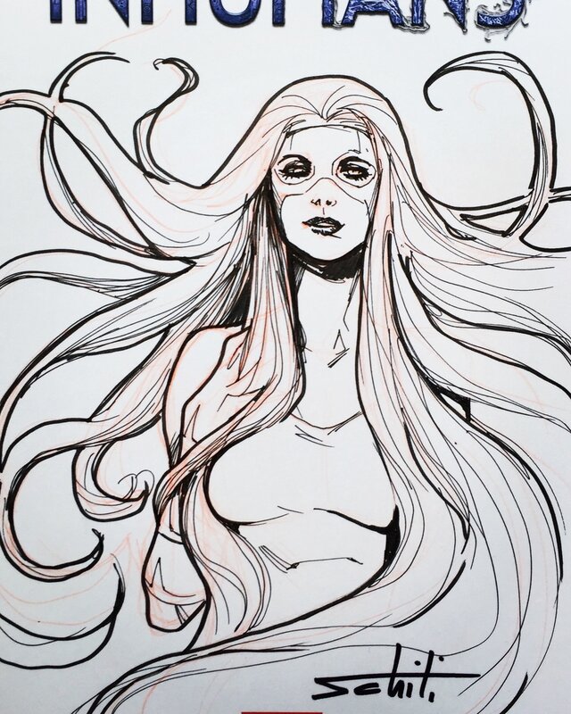 Medusa sketch by Valerio Schiti - Sketch