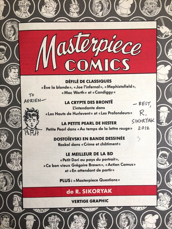 Dédicace de Robert Sikoryak - Masterpiece Comics - Dédicace