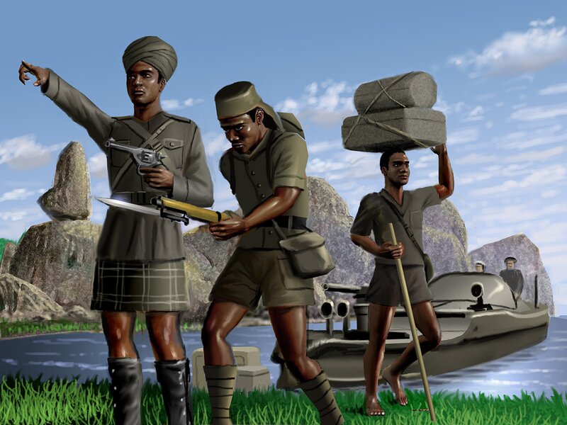 Alan Gutierrez, The African Porters of World War I - Original Illustration