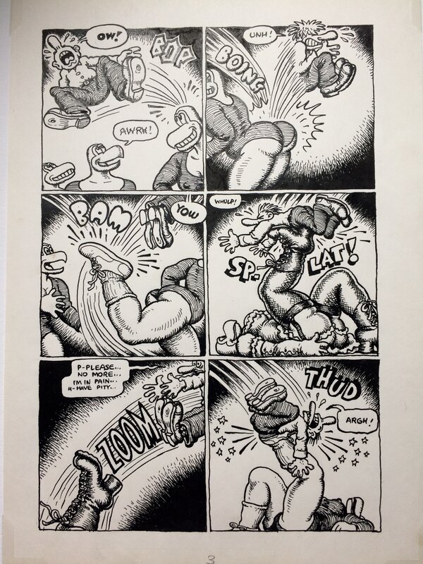 Robert Crumb, Big Ass Comics - Une page à rebondissements - Planche originale