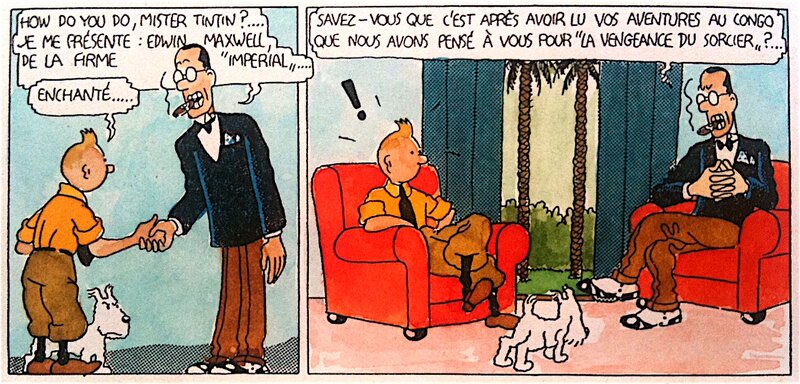 Tintin à Hollywood by unknown, Hergé - Original art