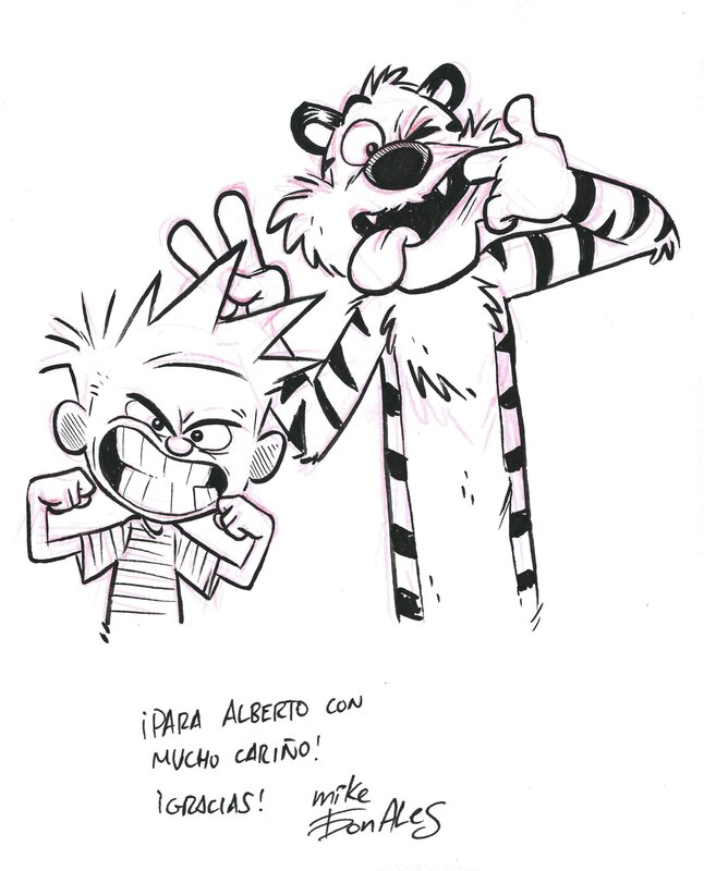 Calvin & Hobbes par Mike Bonales - Illustration originale