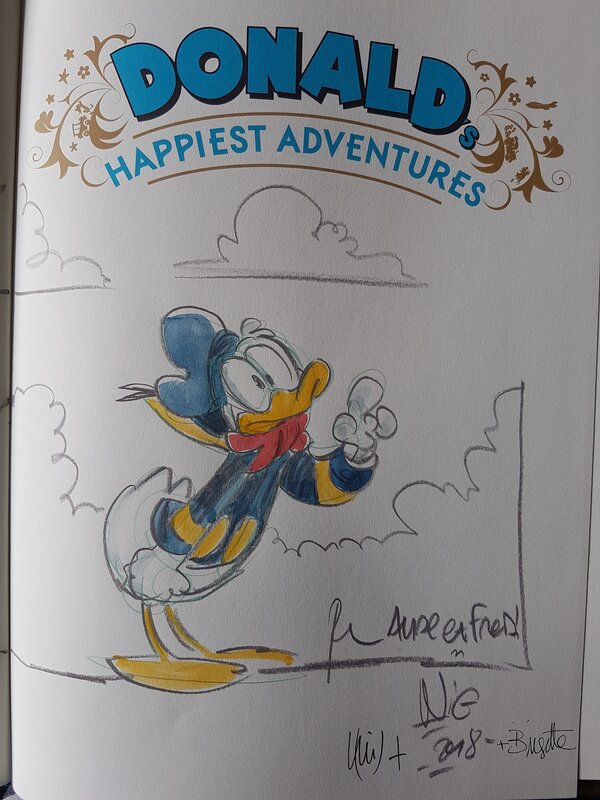 Nicolas Kéramidas, Dédicace de Keramidas dans Mickey collection tome 7  Donald's Happiest Adventures - À la recherche du bonheur - Sketch