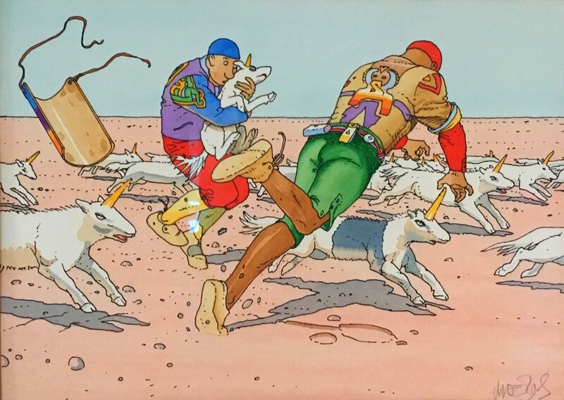 Licornes : Moebius - Illustration originale