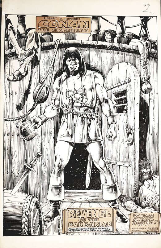 John Buscema, Alfredo Alcalá, Savage Sword of Conan 2 splash - Planche originale