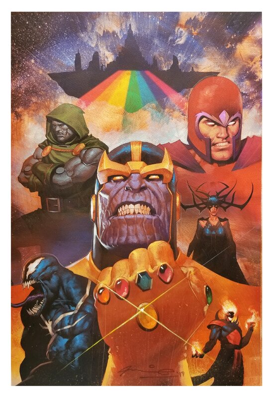Marvel Villians (Thanos, Magneto, Dr. Doom, Hela, Venom, Dormammu) by Ariel Olivetti - Illustration originale