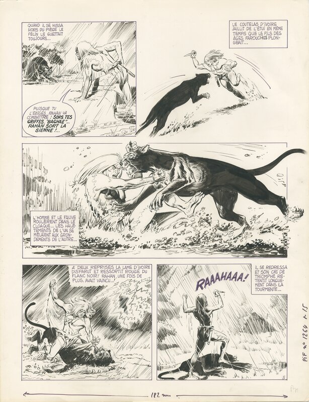 André Chéret, Roger Lécureux, Rahan, Le secret des eaux profondes, planche originale 5 - Comic Strip