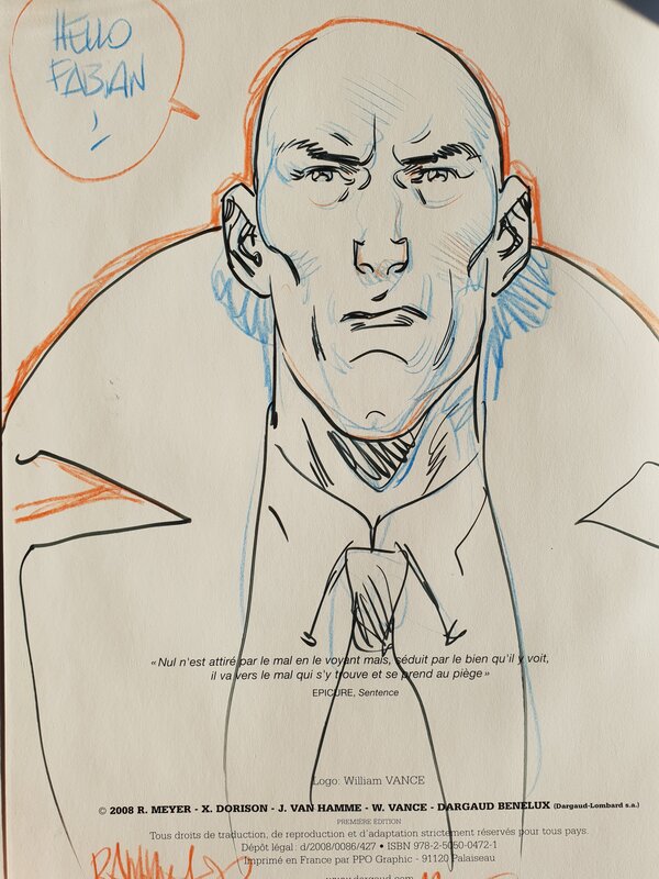 Dédicace de Meyer dans XIII Mystery tome 1 - Sketch