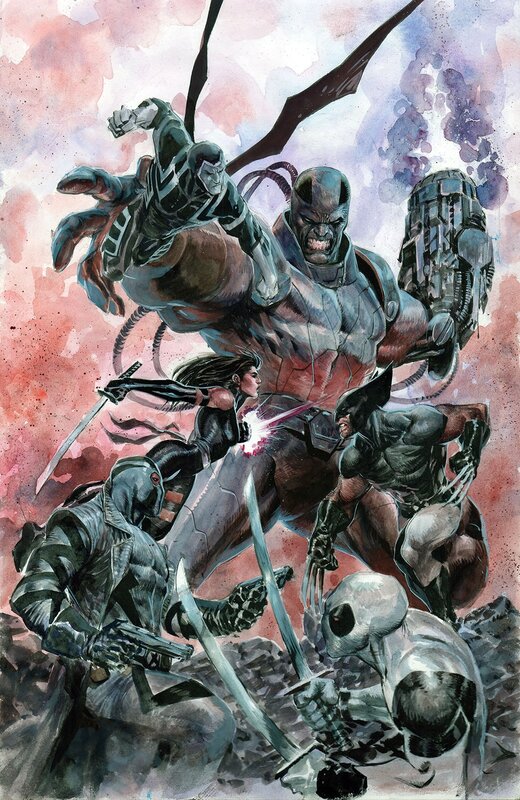 Ardian Syaf, Uncanny Xforce vs Apocalypse (Wolverine, Deadpool, Psylocke, Fantomex, Archangel) - Illustration originale