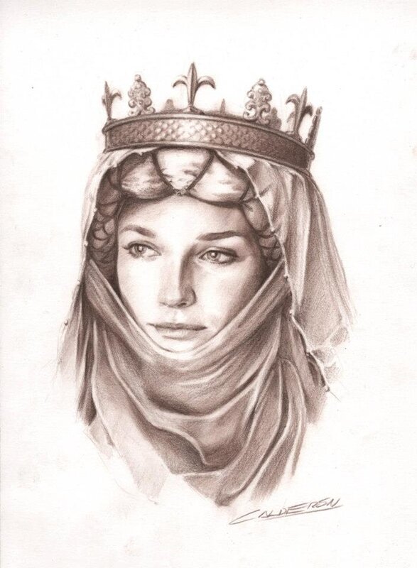 Portrait d'Isabelle by Jaime Caldéron - Original Illustration