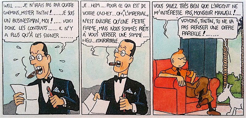 Tintin à Hollywood par unknown, Hergé - Planche originale