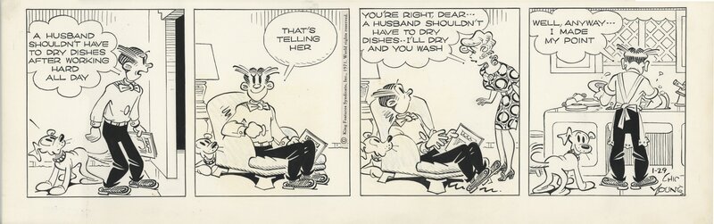 Chic Young, Blondie, strip du 29.01.1971 - Comic Strip