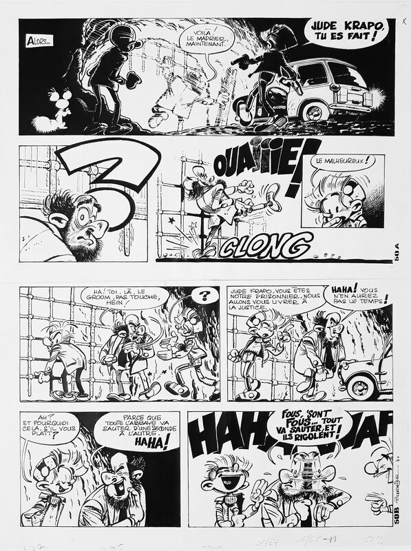 Jean-Claude Fournier, Spirou et Fantasio - 22 - L'abbaye truquée - Planche originale