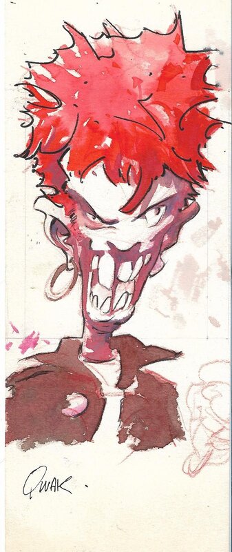 Arthur Qwak, Dédicace sur feuille - Sketch