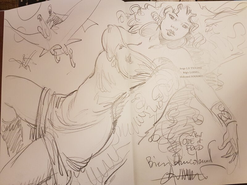 Dédicace de Aouamri dans la quête de l'oiseau du temps tome 6 TT - Sketch