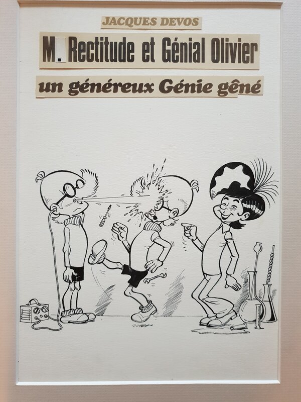 Projet de couverture de Devos pour Génial Olivier tome 4 - Couverture originale