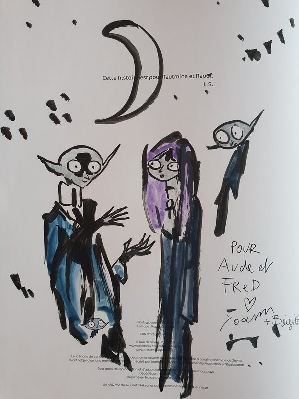 Joann Sfar, Brigitte Findakly, Dédicace de Sfar dans Petit vampire tome 1 - Sketch