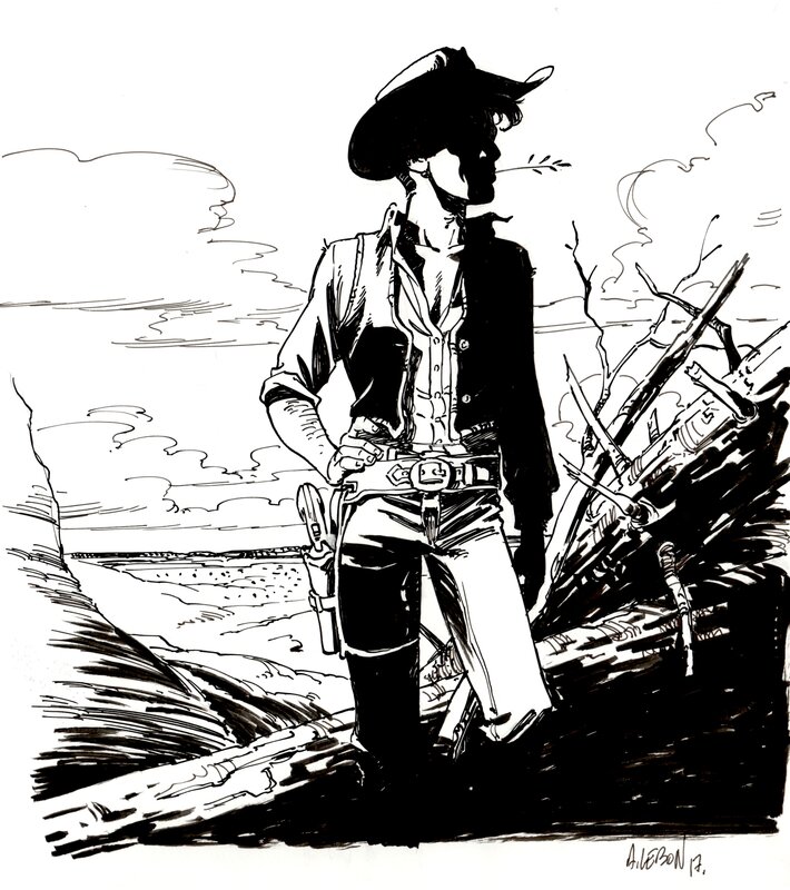 Hommage Lucky Luke. par Augustin Lebon - Illustration originale