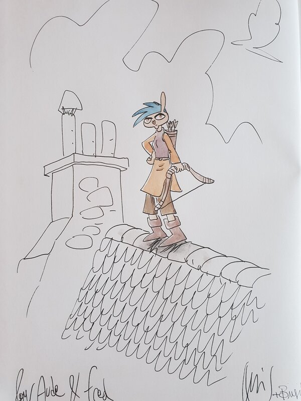 Lewis Trondheim, Brigitte Findakly, Dédicace de Trondheim dans Ralph Azham tome 11 - Sketch