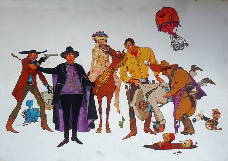 Robert McGinnis, The Great Bank Robbery (1969) - Original Illustration