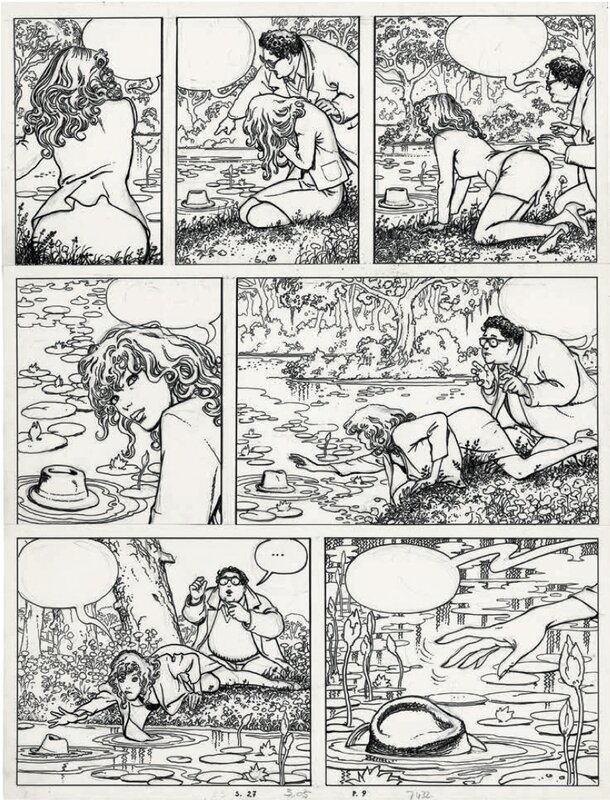 Milo Manara, Voyage à Tulum planche 9 - Planche originale