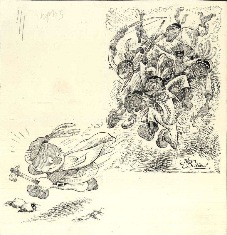 Jean Dulieu, Paulus en de indianen - Original Illustration